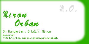 miron orban business card